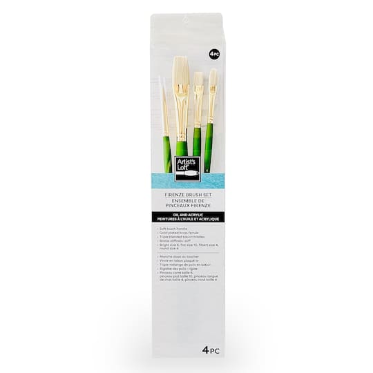 6 Pack: Firenze 4-Piece Oil & Acrylic Brush Set No.2 by Artist's Loft®
